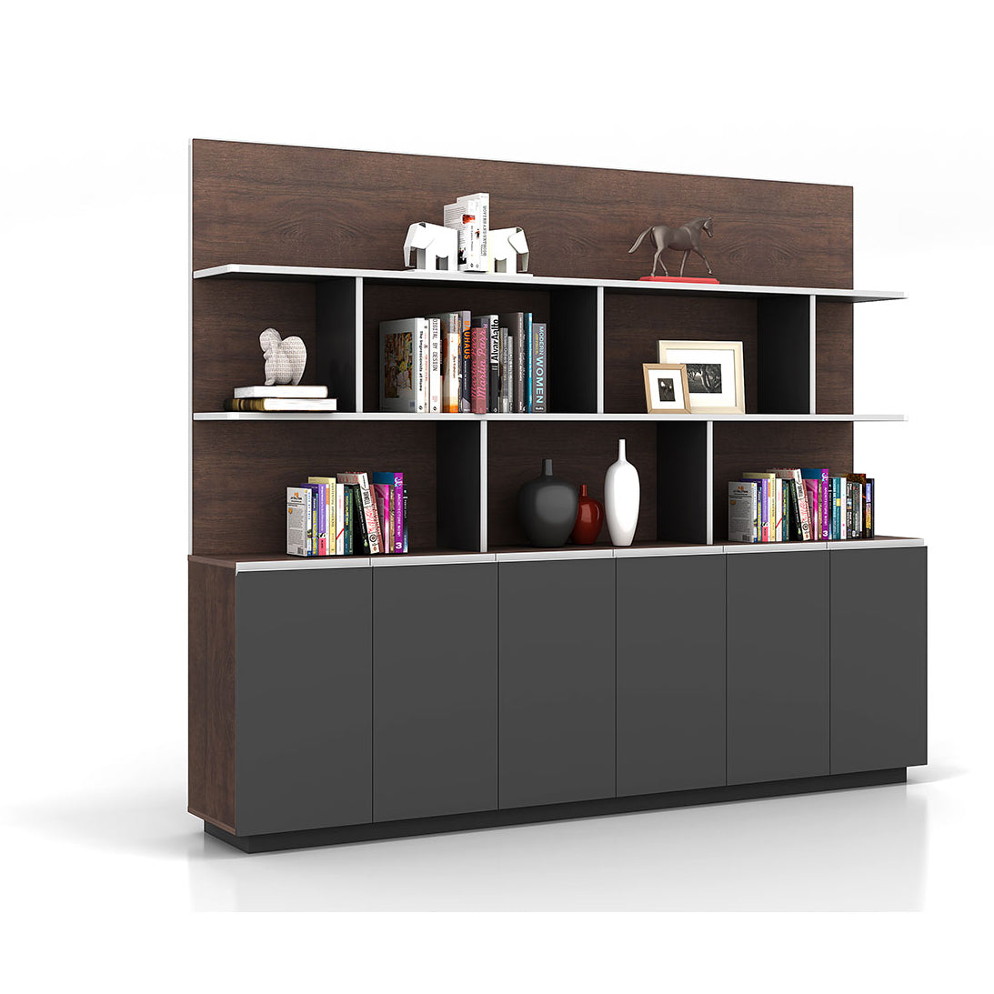 Gridhaven Six-Door Office Bookcase