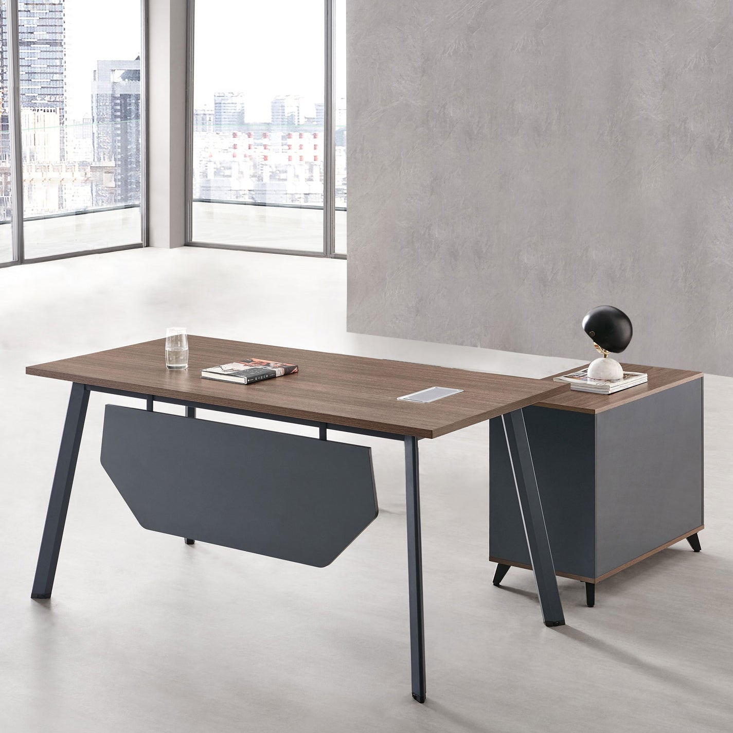 Sidebay Writing Desk and Separate Storage Cabinet