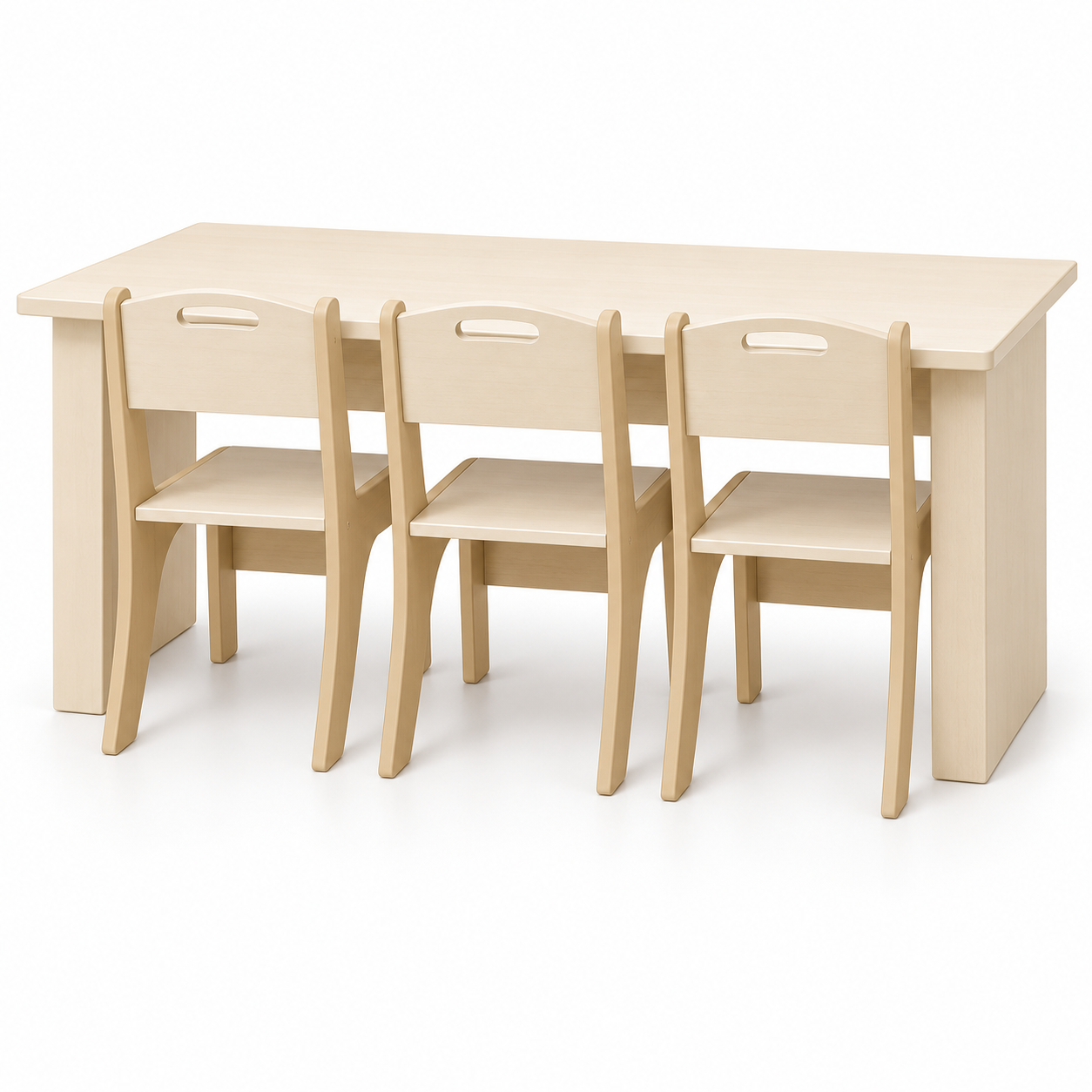 Trioledge Study Desk with Three Matching Chairs — Nurseries & Kindergartens furniture by EduJaz