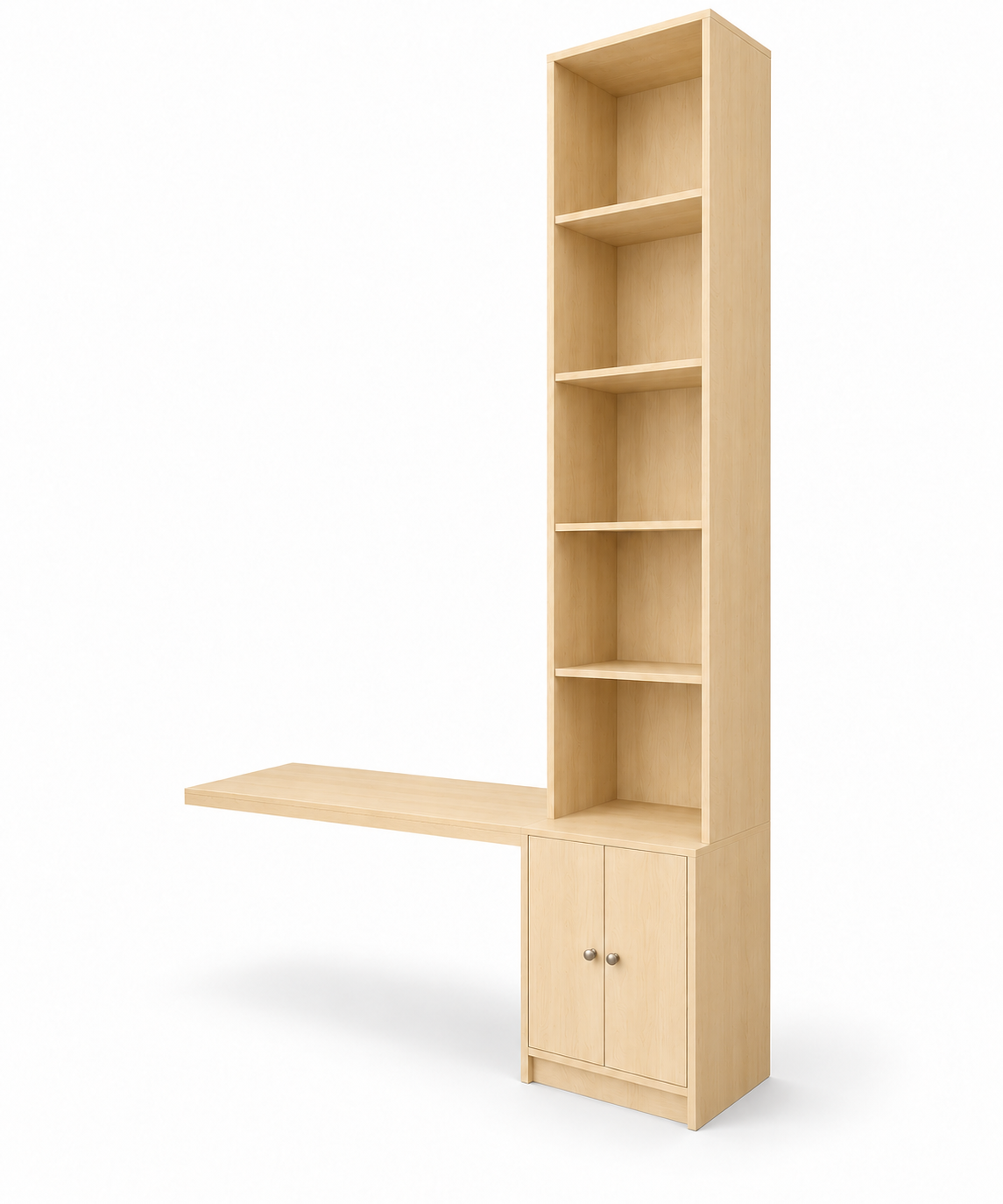 Shelfside Tower Bookcase with Attached Study Surface