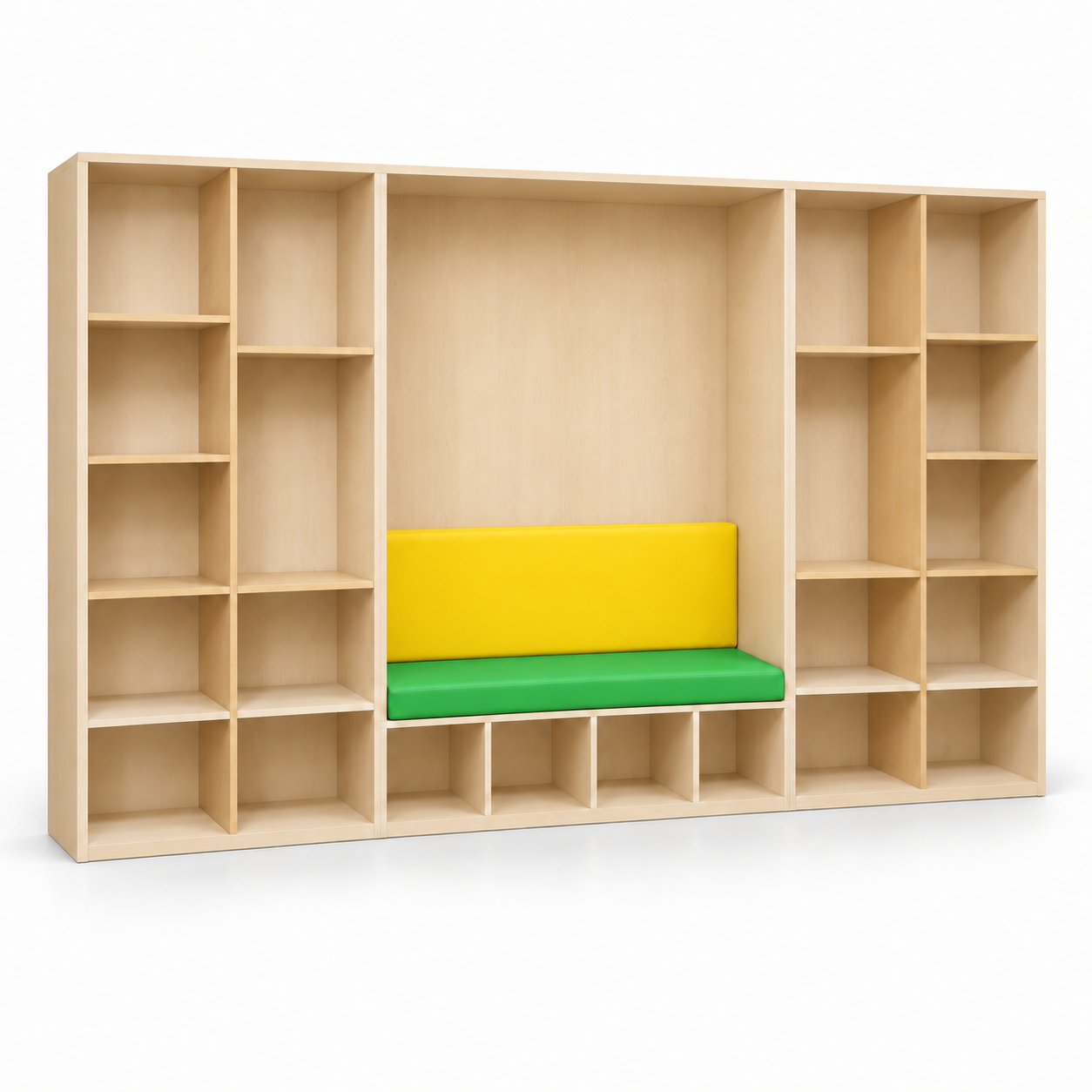 Pagehaven Library Wall with Cushioned Reading Nook — Nurseries & Kindergartens furniture by EduJaz