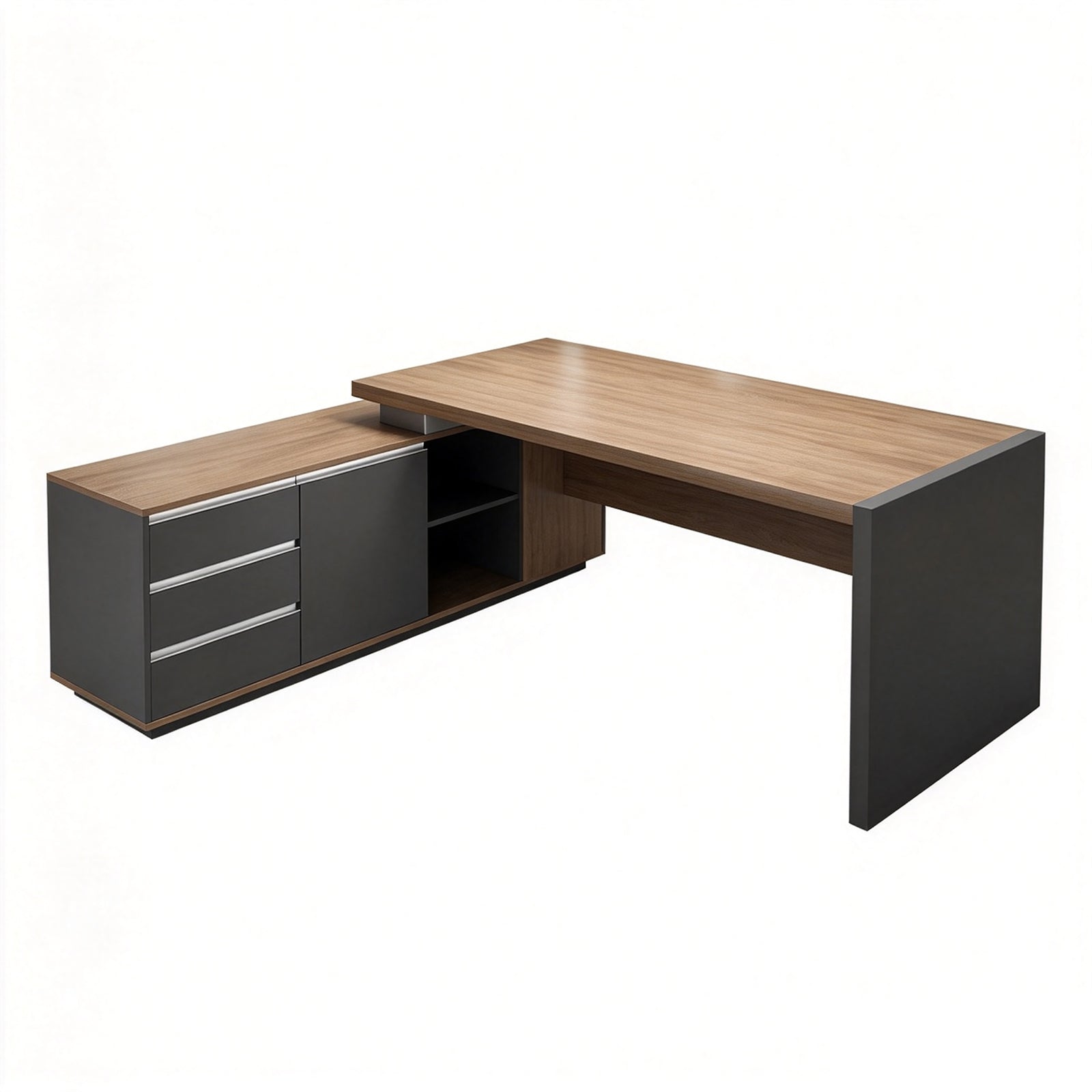 Panelside Sliding-Credenza Executive Desk