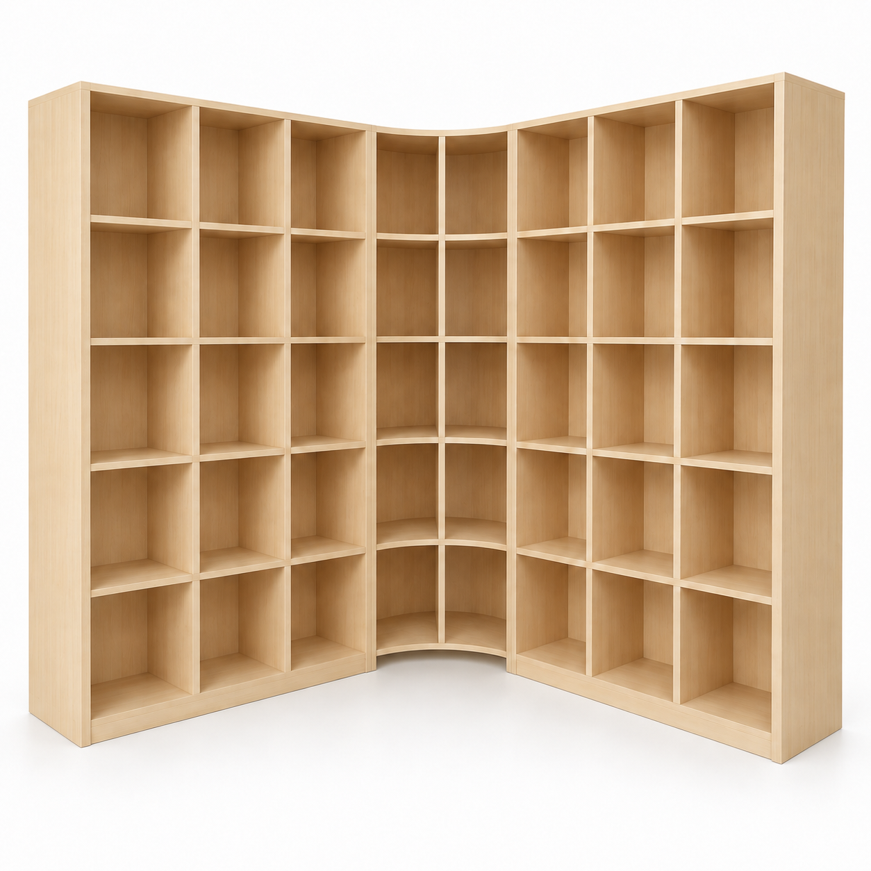 Cornerfold L-Shaped Library Shelf