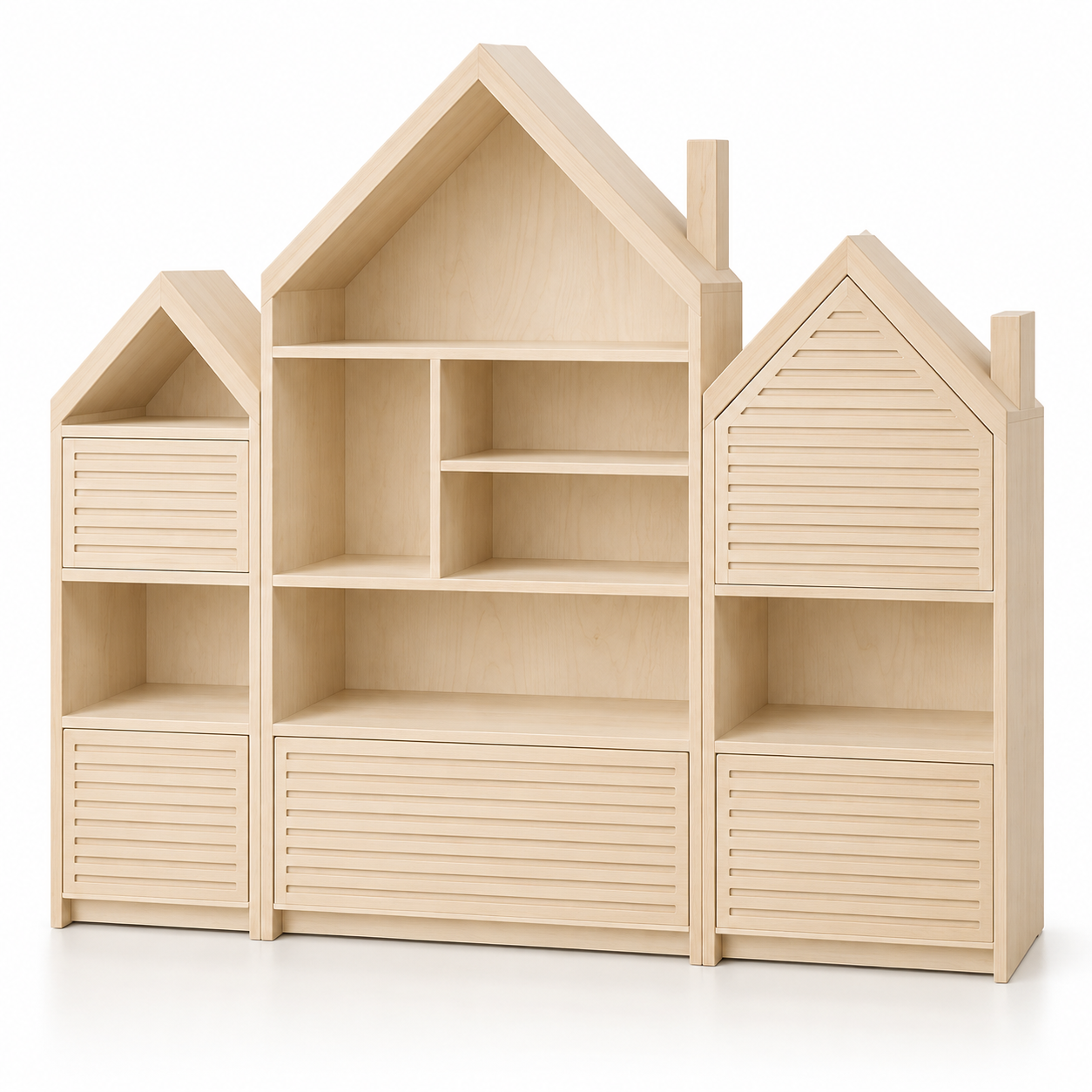 Hearthbay Three-House Storage Cabinet with Drawers