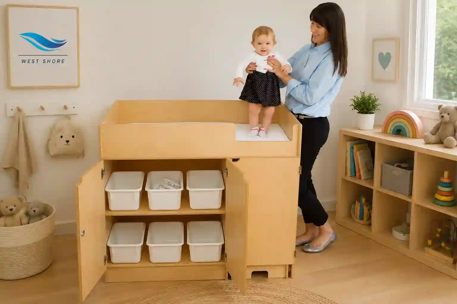 Nursery Baby Changing Station with Storage