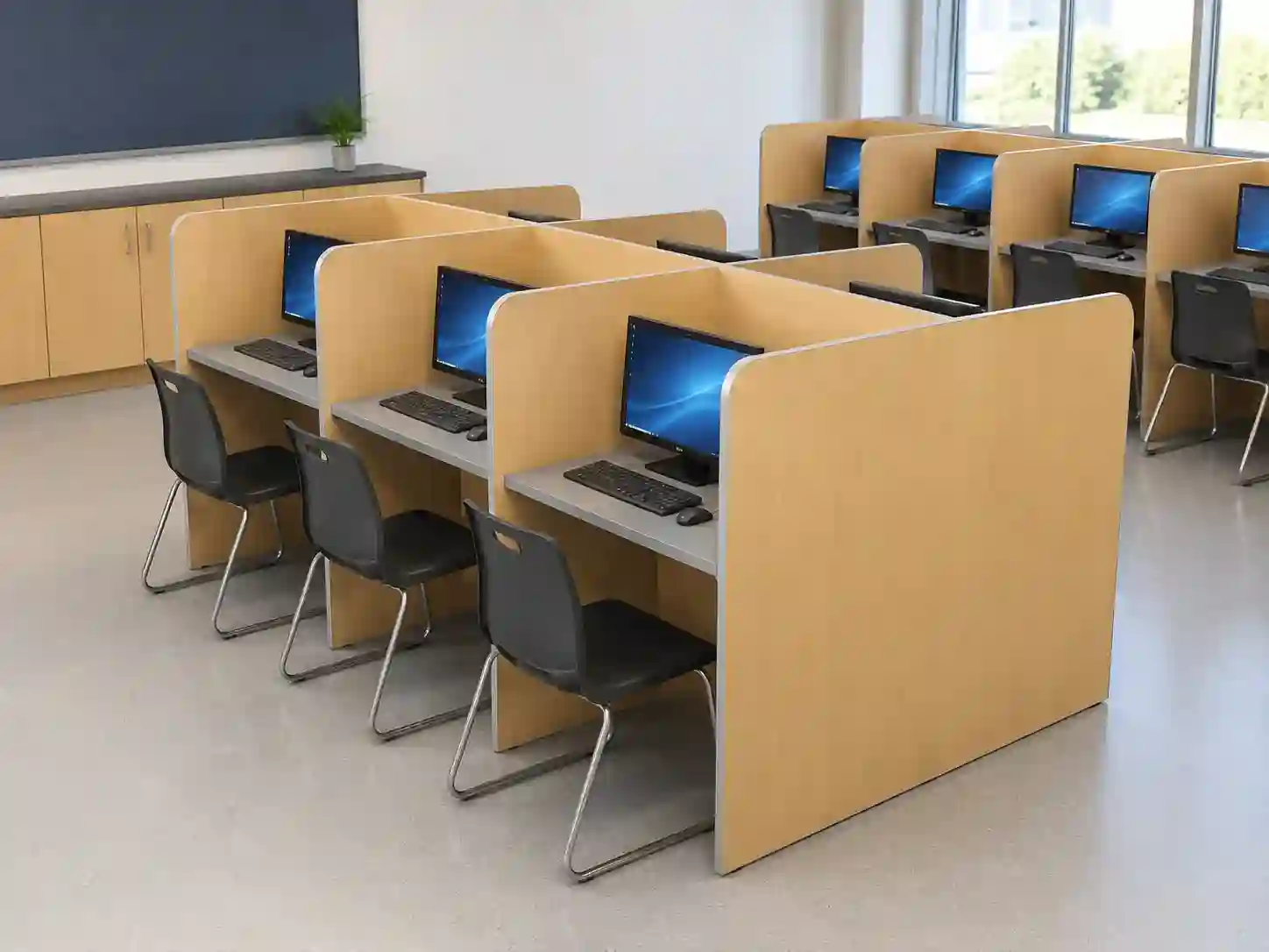 Double-Sided Computer Laboratory Workstation – 6 Seater