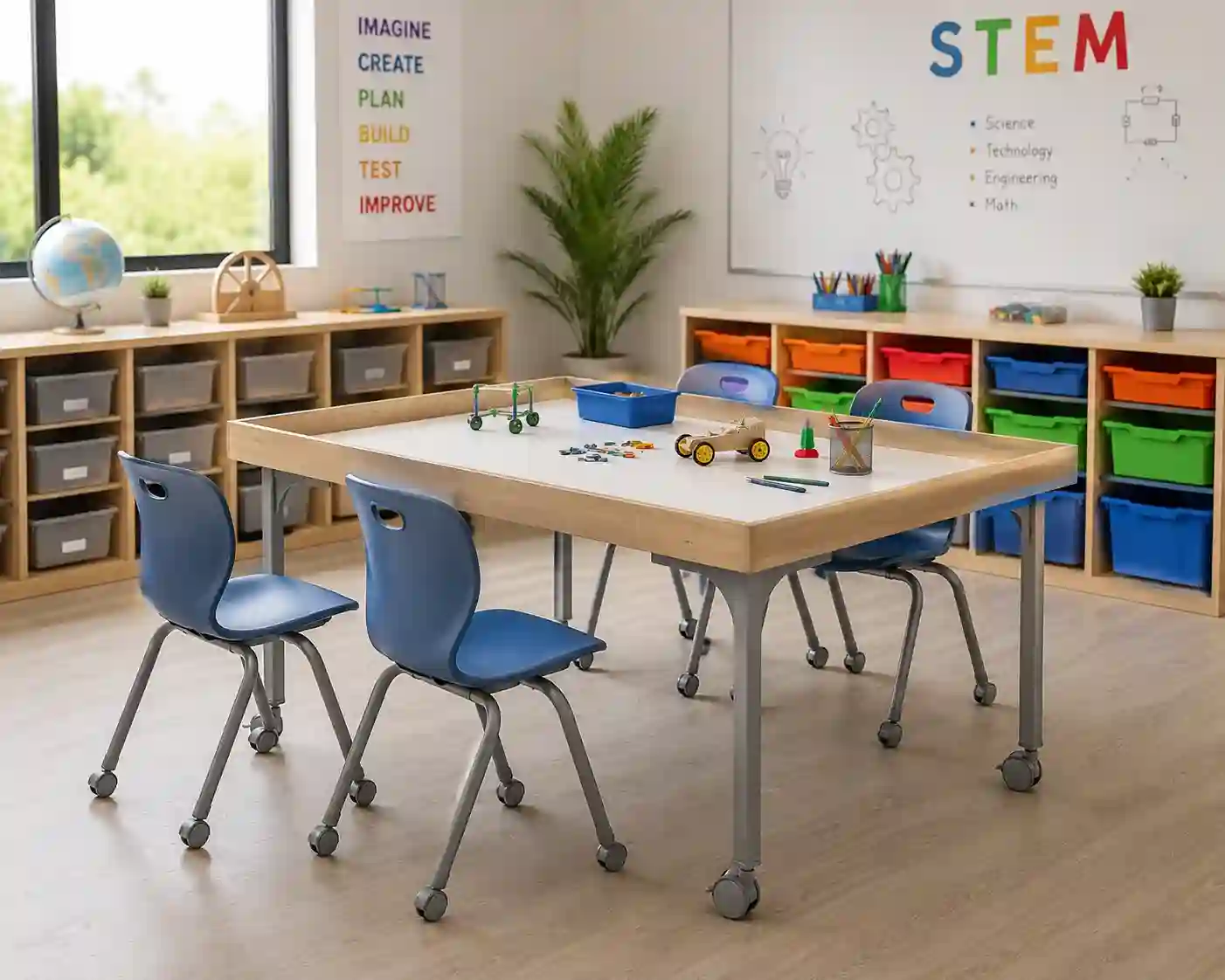 Mobile STEM Collaborative Activity Table — EduJaz school furniture