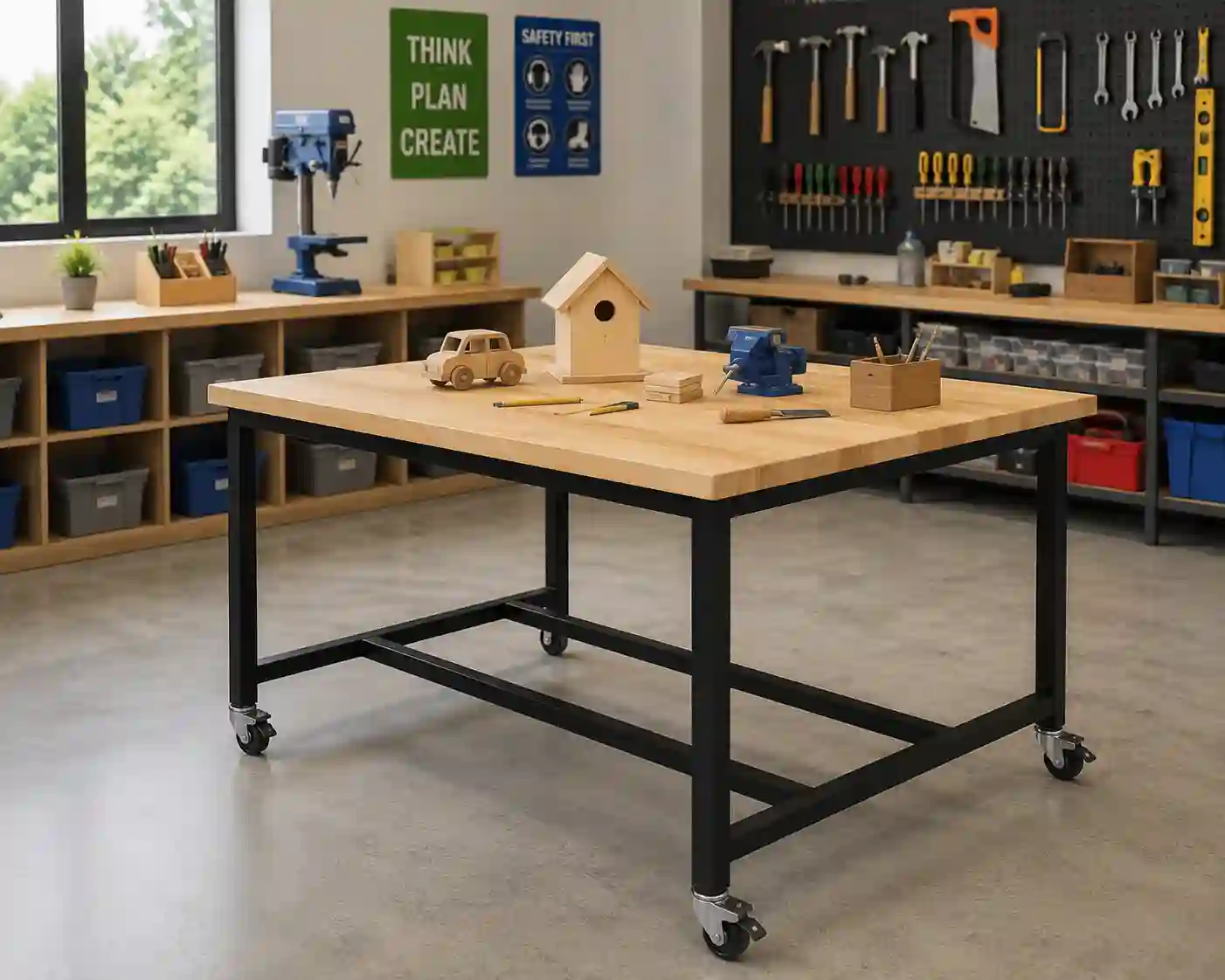 Mobile Heavy-Duty Workshop Table