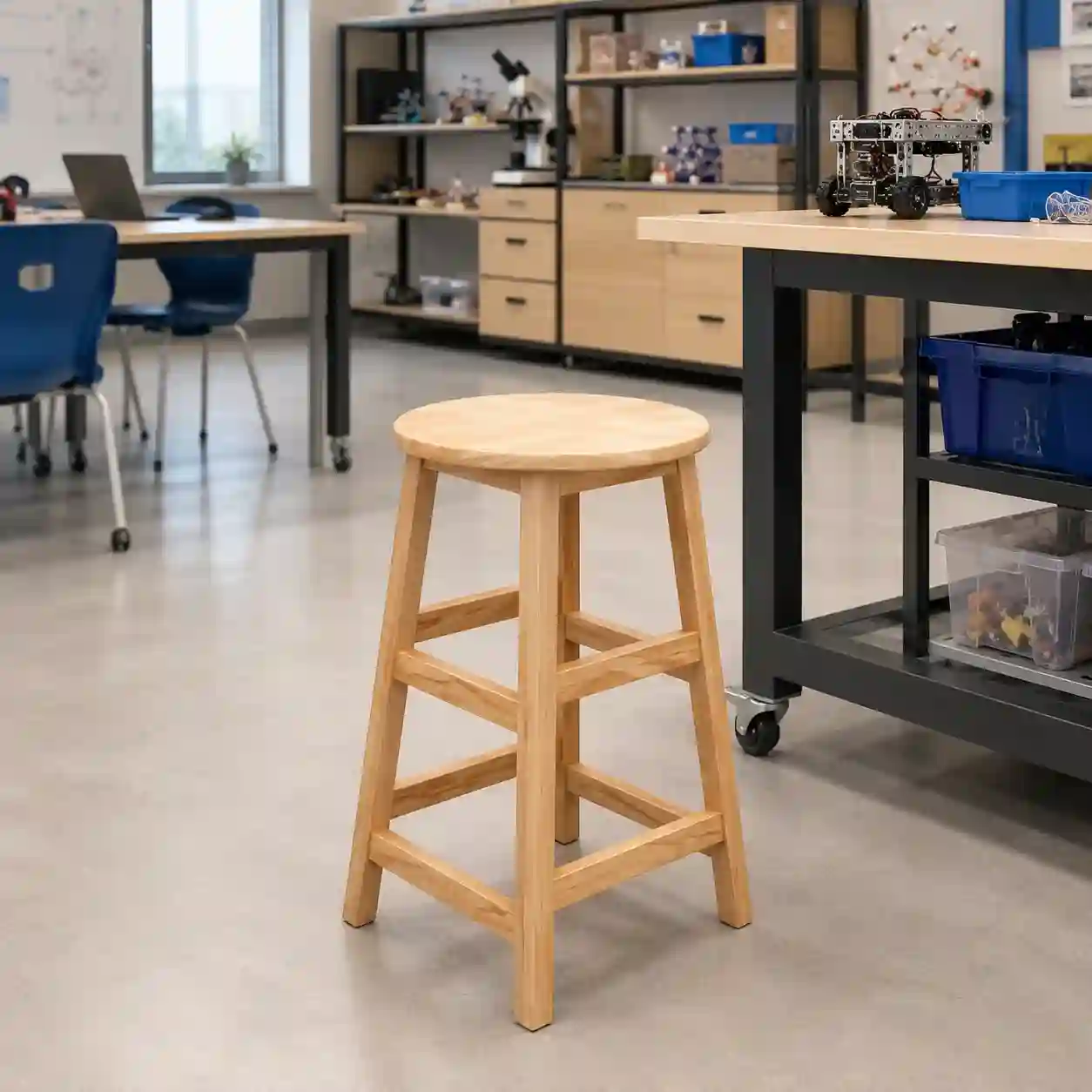 Solid Wood STEM Laboratory Stool