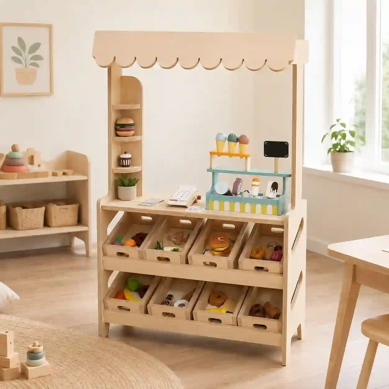 Early Years Role Play Market Stall with Storage Bins — Outdoor Furniture furniture by EduJaz