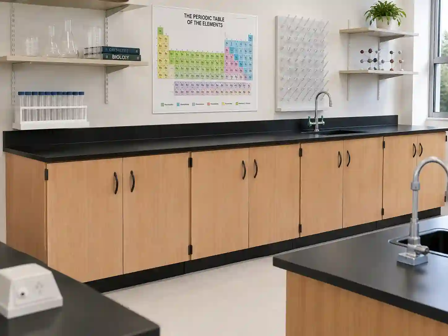 Science Laboratory Base Cabinet with Chemical-Resistant Worktop